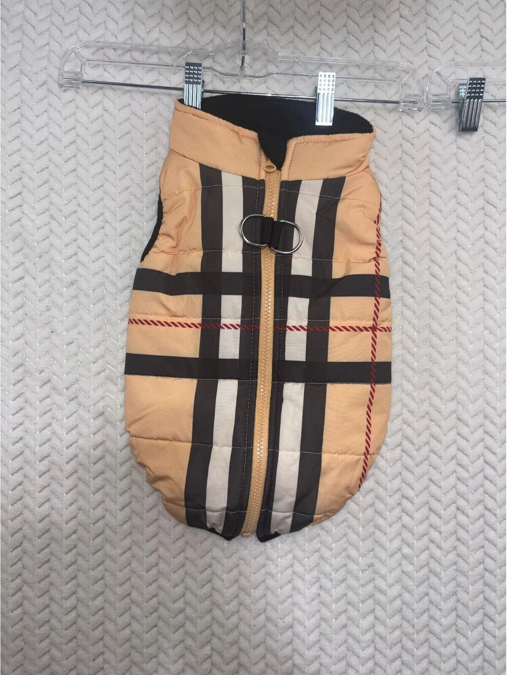 Scenereal Pet Dog Jacket with Classic Plaid Pattern